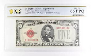 1928 C $5 米国法定通貨 Fr#1528 Gem Unc 66 PPQ PCGS *2360
