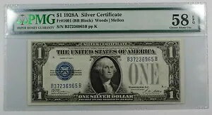 1928A 1 ɥ $1 С FR# 1601 BB ֥å PMG 58 Choice AU EPQ WW