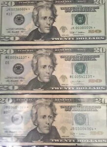 5 個ロット美しい望ましいファンシー $20* ドルスター* 紙幣 JK00380004* ME005