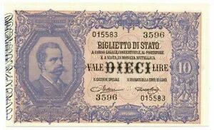 10 リラ BIGLIETTO DI STATO EFFIGE UMBERTO I 1923/05/19 qFDS