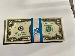 未流通の 2 ドル紙幣の順番 -2017A- L17668839-17668889