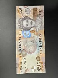 非常に希少なケイマン諸島記念 25 ドル 2022 2023 UNC エリザベス 2 世