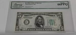 1934-C $5 FRN ワイド フェイス ノート、C-A ブロック レガシー ジェム New-66 PPQ、Fr. 1959-C