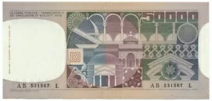 WORLD RESOURCE【KING店】の50000 リラ BANCA D'ITALIA VOLTO DI DONNA 02/11/1982 FDS-/FDS｜アングル2