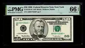 1996ǯ $50 STAR ϢˮԷ ˥塼衼 PMG GEM UNC 66 EPQ