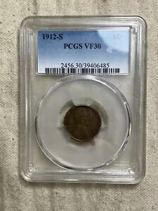 1912 S 1c VF30 BN PCGS 素敵な表面 チョコレートブラウン ベターデイト