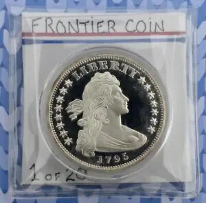 1オンス .999 ファイン シルバー ラウンド、ドレープ バスト スタイル、フロンティア コイン スイート ホーム、オレゴン州