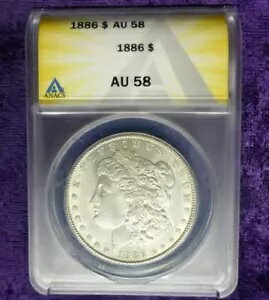 1886 ANACS AU 58 モルガン シルバー ダラー、アメリカ合衆国 シルバー $1 コイン(3)