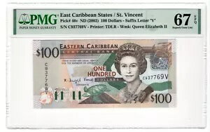 2003 東カリブ海 / セントビンセント 100 ドル P46v NGC 67 EPQ 素晴らしい宝石 新品