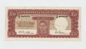 オーストラリア P.28b-5859 10 ポンド SIG アーミテージ・マクファーレン GEO VI スキャン 2112 を参照