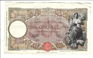 イタリア ?? 1942/43 年発行 ... BANCA D'ITALIA ... 500 リラ ... ラクイラ ?? ロット 2996