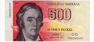 ? フィンランド 500 マルカア 1986 紙幣 PreEURO P# 116 紙幣 n.7002363437