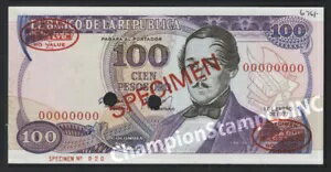 コロンビア紙幣標本、カタログ番号 418as