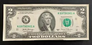 WORLD RESOURCE【KING店】のBEP 未流通 2 ドル紙幣 2017A ダラス 2 ドル シーケンシャル/スペシャル スタック 1 枚｜アングル2