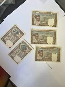 アルジェリア紙幣、3 連 100 フラン 1945 P-88 + 2 X 5 フラン 1933 AUNC