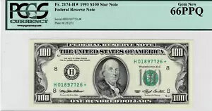 1993 $100 Ϣˮ *STAR* note-fr.2174-H*--(640K ¹)---PCGS 66 PPQ