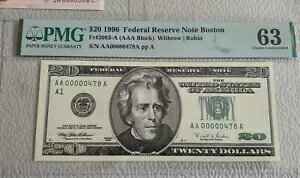 1996 US $20 ɥ㥷ꥢ #478 AAA ֥å PMG