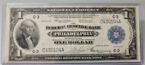 1918 年 ラージサイズ $1 フィラデルフィア連邦準備銀行 - 流通