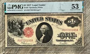 1917 年 $1 法定通貨紙幣 - PMG 53 未流通について - 歴史的通貨