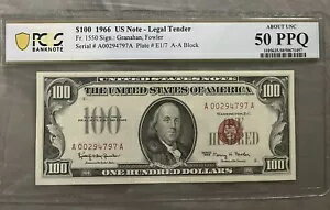 1966 年 $100 法定通貨の赤いシール