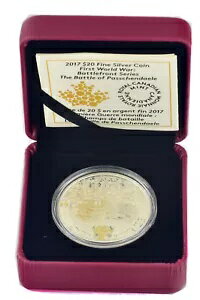 カナダ 2017 $20 純銀プルーフ WWI バトルフロント シリーズ パッシェンデールの戦い