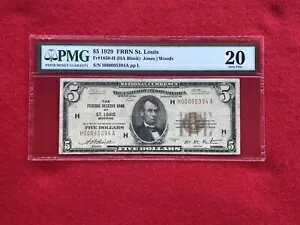FR-1850H KEY 1929 シリーズ 5 ドル セントルイス連邦準備銀行券 FRBN *PMG 20 VF*