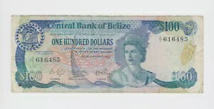 ベリーズ P.50a-6485 100 ドル 1983.11.11 PFX X/1 クイーン エリザベス ベリー ファイン 2201