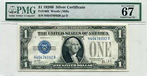 1928B $1 シルバー証明書 FR# 1602 MS-67 EPQ PMG 認定