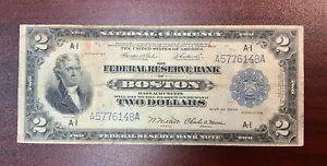 1918 $2 FRBN ボストン戦艦 VF Fr#748 テヒー / バーク