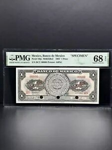 1967-$1 PESO BANCO DE M?XICO SPECIME」あなたのコレクションにとって非常に素晴らしい作品です
