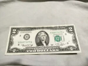 2ドル紙幣 美品 1976年シリーズ [シリアル番号 H00877677A]