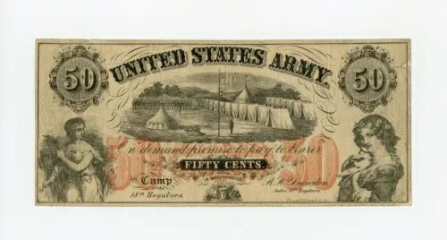 50c R.H. スノーデン - 第 18 歩兵連隊、オハイオ州アメリカ陸軍、サトラー スクリップ