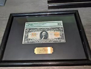 1922 年 20 ドル金証明書 PMG 35 (ディスプレイ フレーム入り)