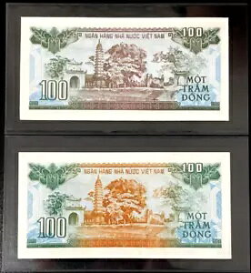 [47986] ベトナム 100ドン 1991 テスティングカラーとユニフェイス