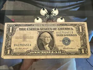 1957B 1ドル紙幣 ブルーシール シリアル#X59783979A 美品