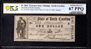 1861ǯ $1 Ρ饤ʽ꡼ NC-32F2 R-10 켰Ρ PCGS B 67 PPQ