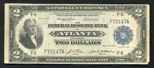 FR。 762 1918 $2 「戦艦」 FRBN 連邦準備銀行券 ジョージア州アトランタ 極美品