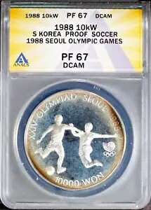 1988 10k シルバー S 韓国オリンピック サッカー PF67DC ANACS # 7644040 + ボーナス