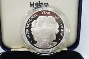 1985 プルーフ ジャマイカ 10 ドル国際青年年通信.925シルバーコイン