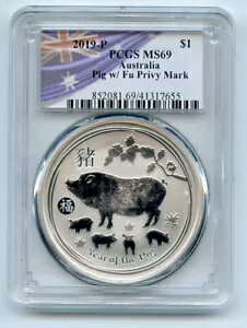 2019 P $1 С 1  ɥ ȥꥢ ֥ǯ ա ץ饤١ ޡդ PCGS MS69