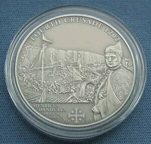 2010 クック諸島 $5 十字軍の歴史 第 4 回/第 4 回十字軍 25g .925 シルバー