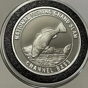 Channel Bass Collector プルーフ コイン 1 トロイ オンス .999 ファイン シルバー レア ラウンド メダル