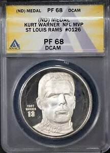 シルバー セントルイス ラムズ スーパーボウル カート・ワーナー PF68DC ANACS # 7625667 + ボーナス