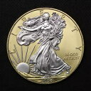 2008年 1ドル ツートン金箔背景 シルバーイーグル 1オンス .999 米国コイン