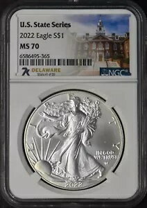2022 アメリカン シルバー イーグル - NGC MS70 - 7K デラウェア州 - ?COINGIANTS?