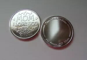 毎日が母の日 1 オンス 0.999 シルバー「I Love You Mom」コイン 無料彫刻
