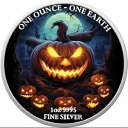 2022 フィジー ワン アース ハロウィン??ジャック オー ランタン?? 999 1 オンス シルバー 300 ミンテージ