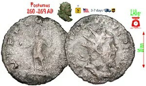 古代ローマ帝国 コイン シルバー アントニニアヌス ポストゥムス 260-269 AD #31620