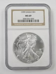 1999 米国造幣局 1 オンス ファイン .999 アメリカン シルバー イーグル コイン 認定 NGC MS69