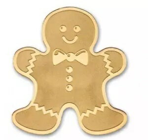 COA 付き 0.5 グラム 0.9999 ゴールド ジンジャーブレッドマン コイン